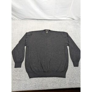 Kirkland Extrafine Merino Wool Sweater Made‎ in Italy Mens XXL Charcoal Gray